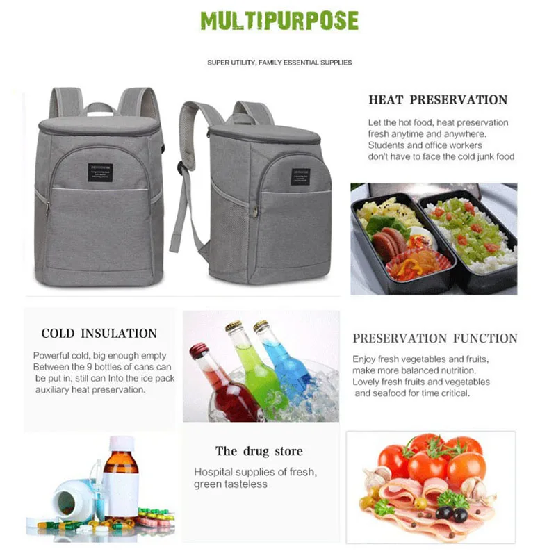 denuoniss brand casual hot sales thermal backpack 20l summer thickened cooler bag camping insulated bag picnic cooler backpack free global shipping