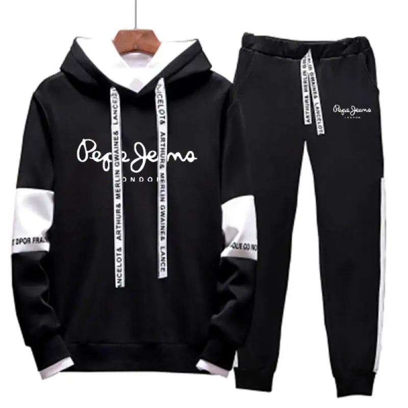 

Mens Printed Hoodies+Pants 2 Pieces Set Men's Sweatshirt Sport Joggers Sweatpants Suit Male Pullover Hooded Clothing Tracksuits