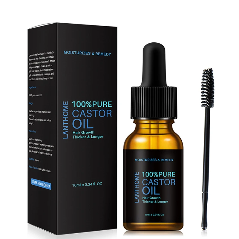 

Pure Castor Oil Eyelashes Growth Serum Hair Treatment Eyebrow Fast Growth Liquid Essential Oil Makeup Eyelash Enhancer 10ml