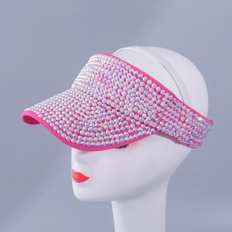 

Women hats luxury Empty Top Rhinestone Hat Sequins Summer Hat ladies caps Hip Hop hat Running Beach Chapeau