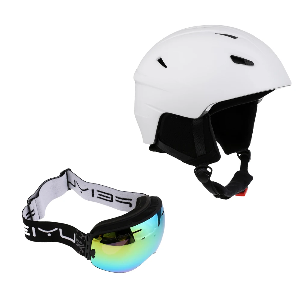 Взрослый лыжный шлем + лыжные очки для катания на лыжах сноуборде зимнего спорта