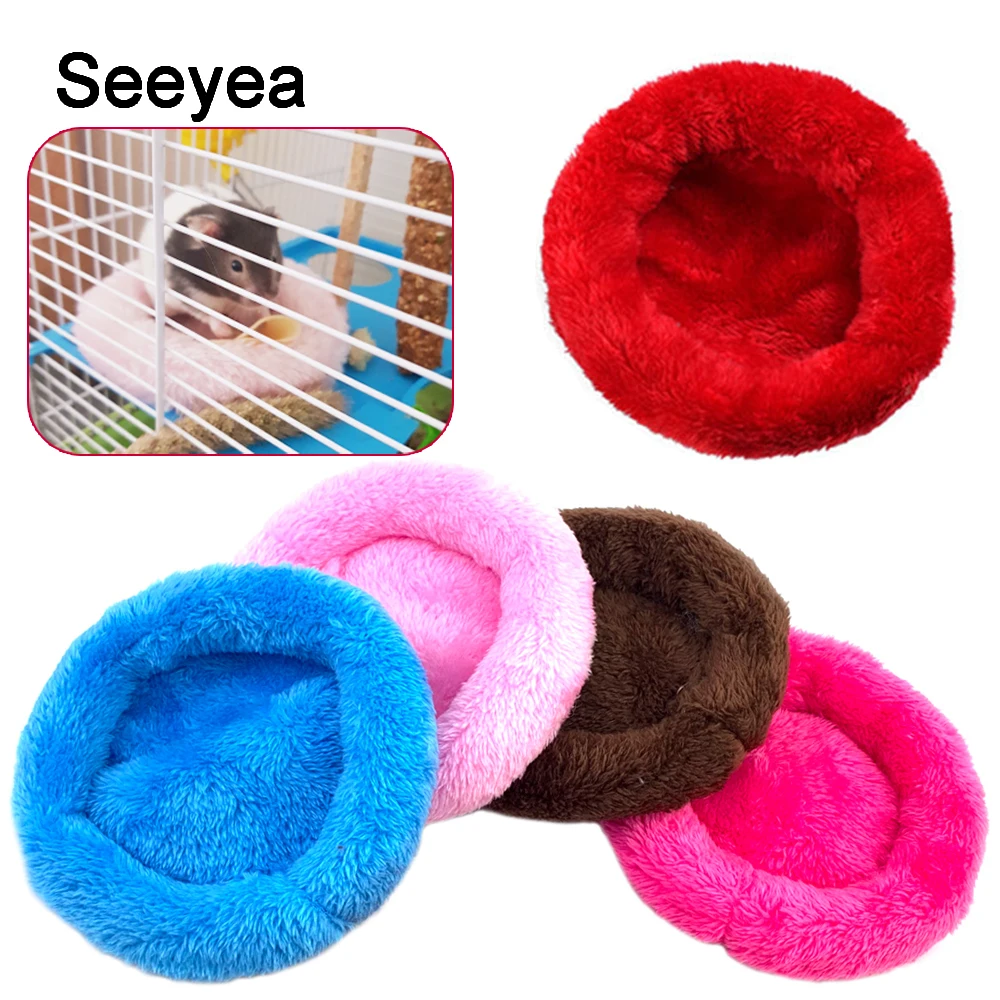 

Pets Hamster Bed Pad Round Velvet Warm Pet Nest Sleep Mat House Pad Squirrel Hedgehog Chinchilla Bed Mat House Nest Hamsters