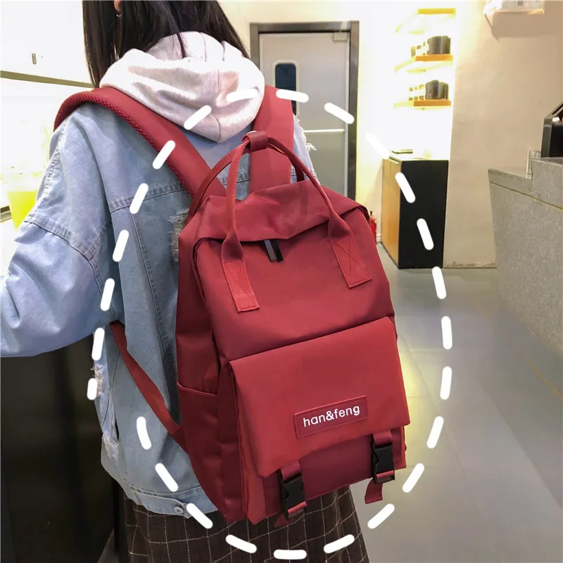 Large Capacity Nylon School Bag For Teenage Girl High Quality Women Backpack Waterproof Travel Notebook Bagpack Rucksack Backbag