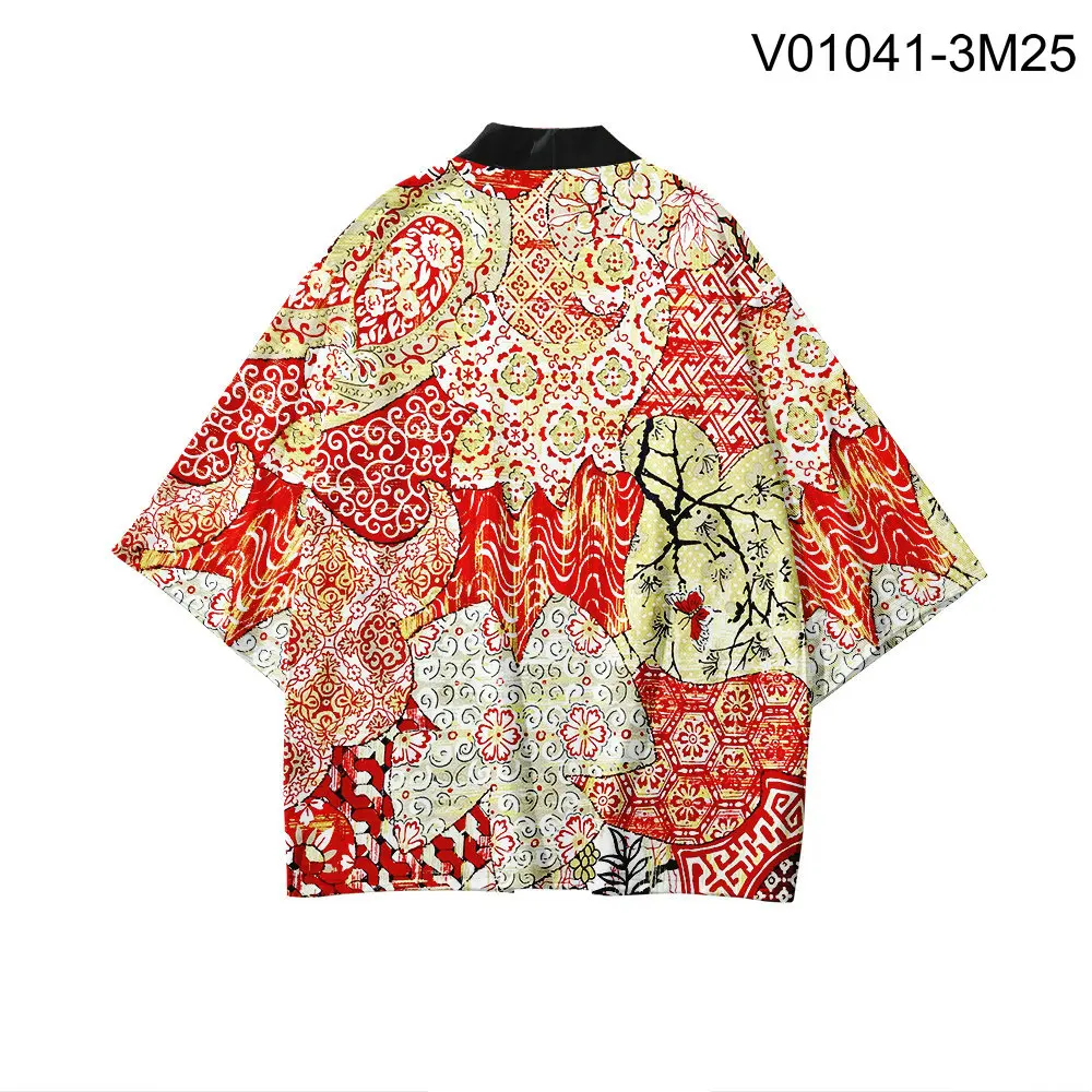 Японское кимоно юката Haori 3D печать Косплей женщин/мужчин мода лето Повседневная крутая короткий рукав - Цвет: C
