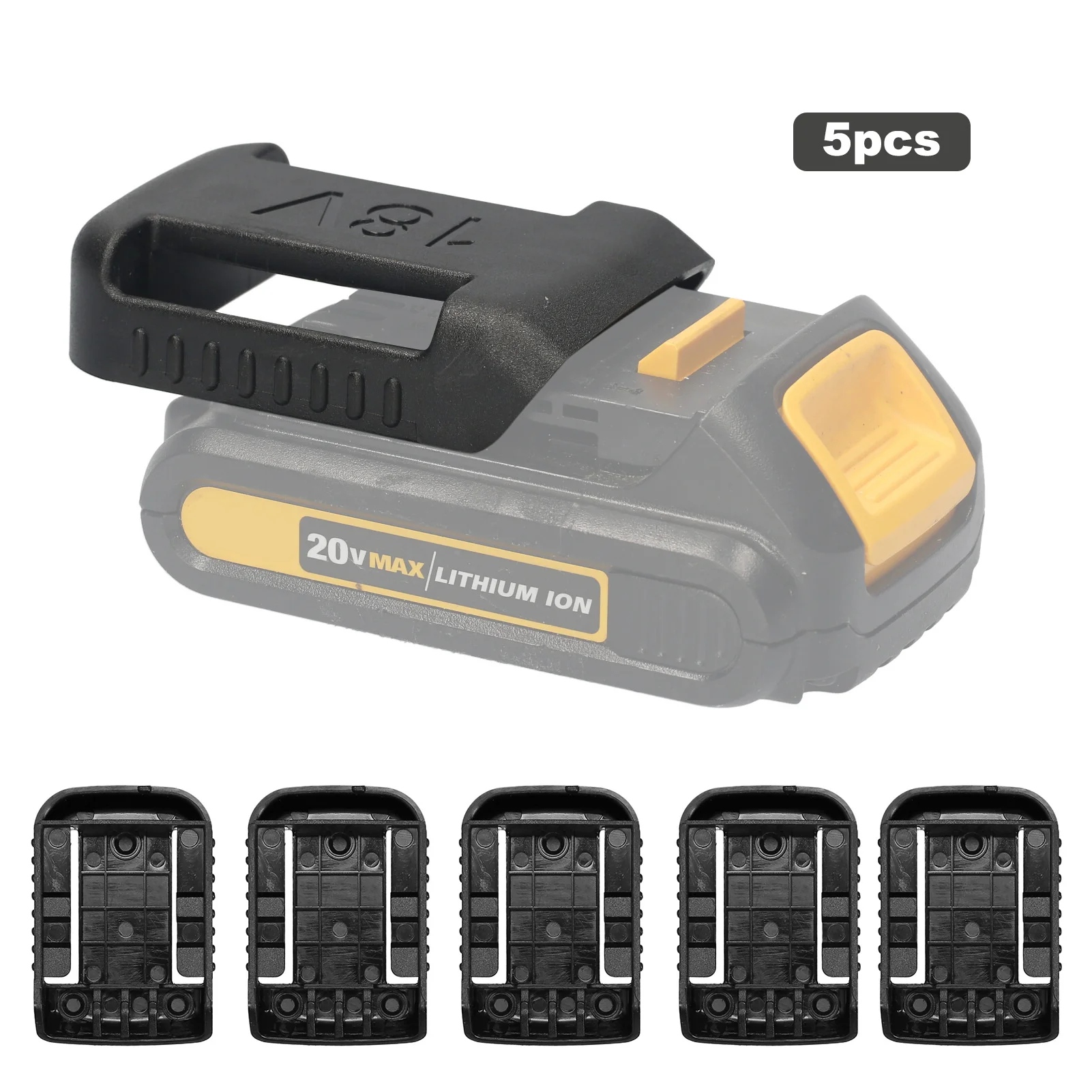 

5pcs Lithium-Ion Batteries Storage Bracket Dedicated Battery Clip Battery Mount Dock Holder for D-ewalt DCB200 18/20V