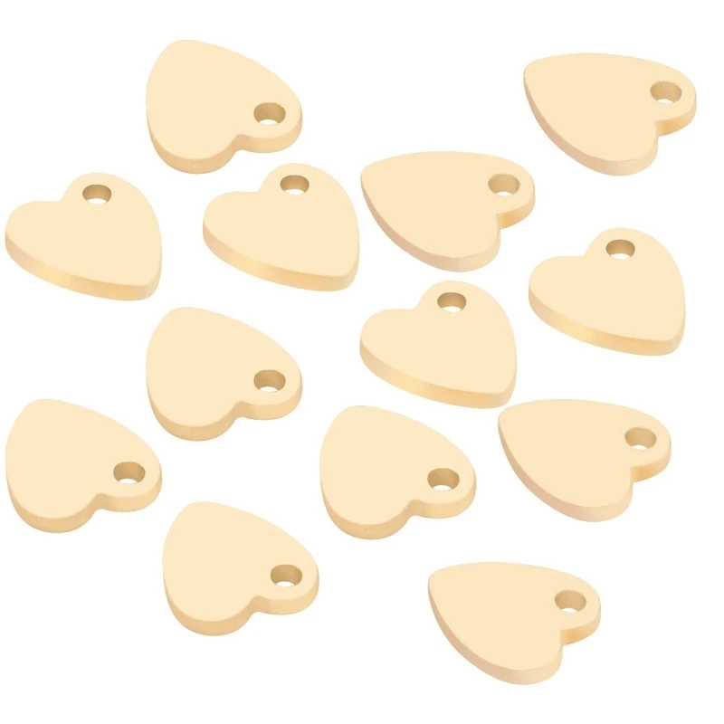 

10pcs/lot Gold Tone Stainless Steel Charms Heart 9*10mm Pendants Connectors For DIY Bracelet Necklace Jewelry Accessories Making