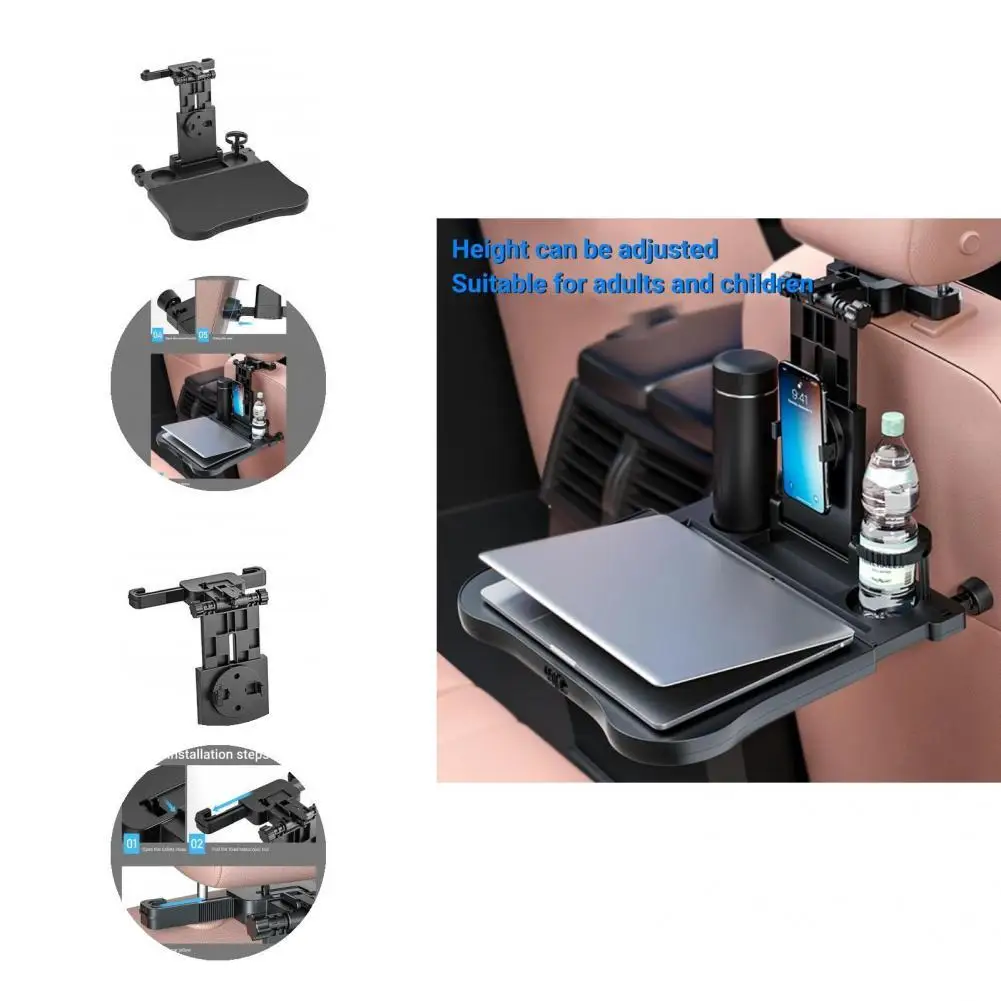 

Excellent Headrest Mount Seat Back Tray Car Seat Back Stand Compact 360 Degree Rotation