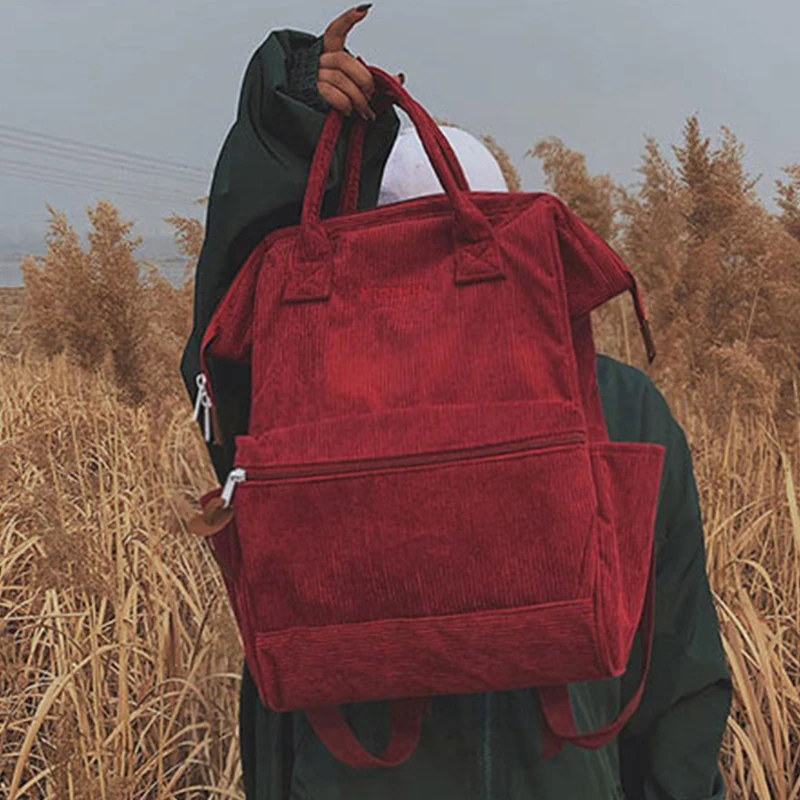 Женские сумки вельветовые рюкзаки для женщин Новые повседневные дамские