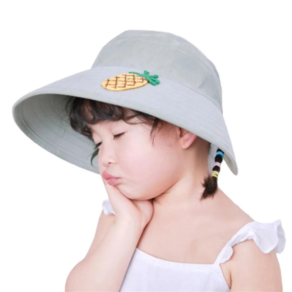 Детская Регулируемая шляпа с широкими полями и принтом ананасов | Аксессуары для