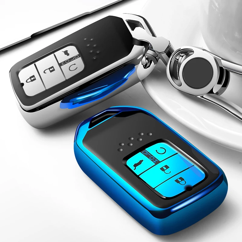1PCS High Quality Chrome TPU Car Key Case Cover Bag fit for Honda All Models Shell Protector Chains Auto Accessories | Автомобили и
