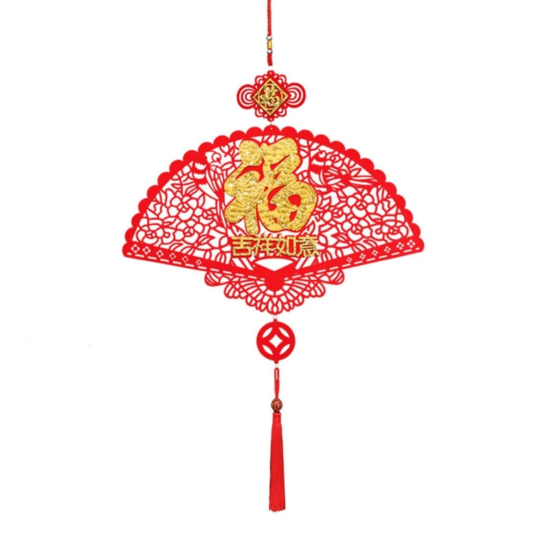 

Spring Festival Hanging Decor Chinese Knot Fu Hanging Decor Couplet Lucky Pendant Ornaments New Year Decorations