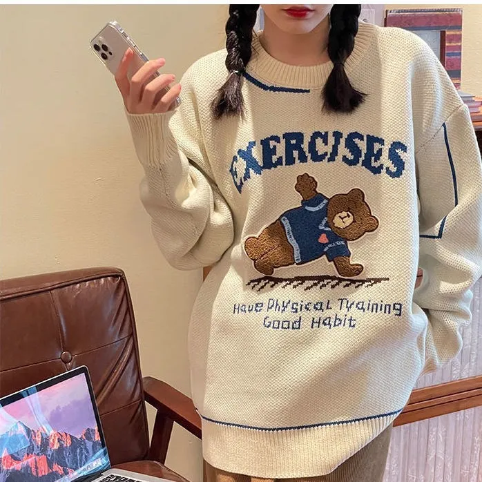 

Winter Womens Sweaters Fall 2021 Women Clothing Knitted Loose Sweater Knitting Wool Oversize Pullover Woman Sweaters Girls Thick