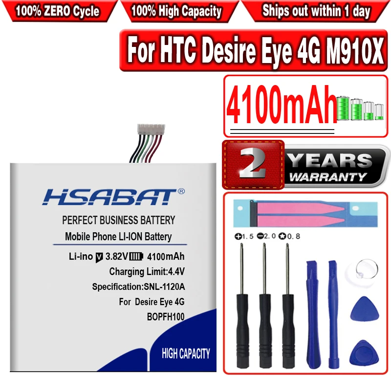 HSABAT 100% новый 4100mAh B0PFH100 / BOPFH100 запасная батарея для HTC Desire Eye 4G M910X M910n battery for