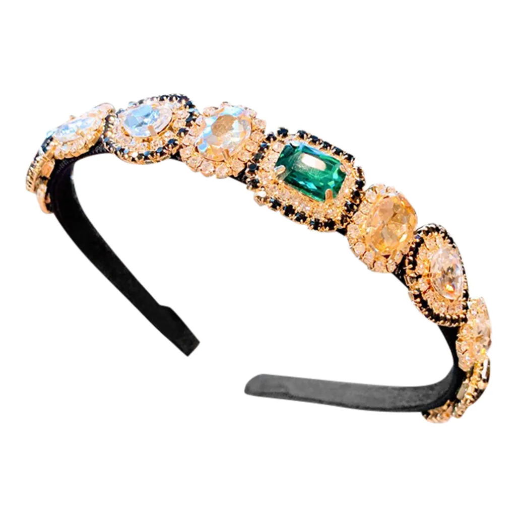 Декоративная повязка для волос с драгоценными камнями Женская на голову