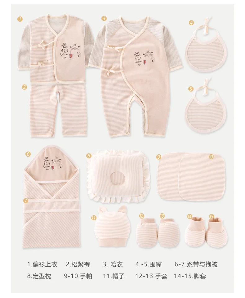 

15PCS Newborn Baby Set 0-3M New Infant Clothing Suit Newborn Cotton New Born Baby Boy Girl Clothes Winter Autumn Unisex Outfit