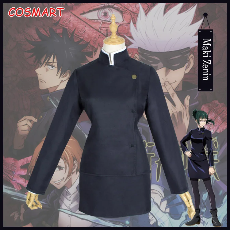 

Anime Jujutsu Kaisen Maki Zenin Cosplay Costume Uniform Suit Top Skirt Carnival Halloween Party Outfit For Women Men New 2020