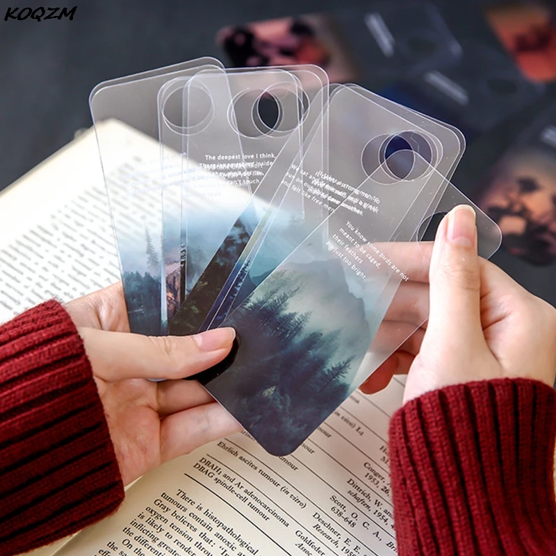 

10Pcs Transparent Scenery Reading Bookmarks Book Page Marker Stationery Supplies Students Book Marker Gift