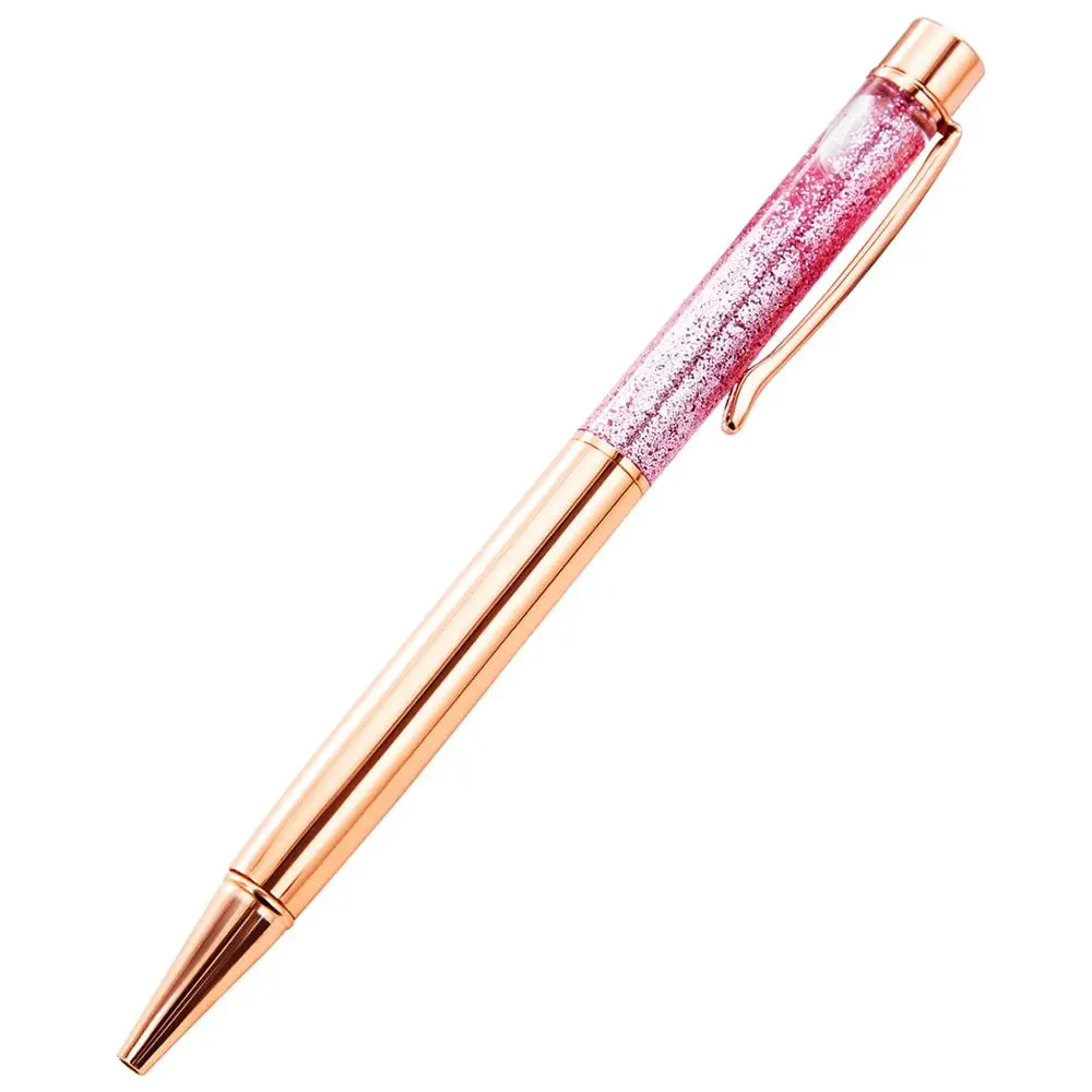 100Pcs/Lot Luxury Quicksand Ballpoint Pen Flow Oil Crystal Foil Copper Colorful Gold Powder Dynamic Liquid Sand Custom Logo