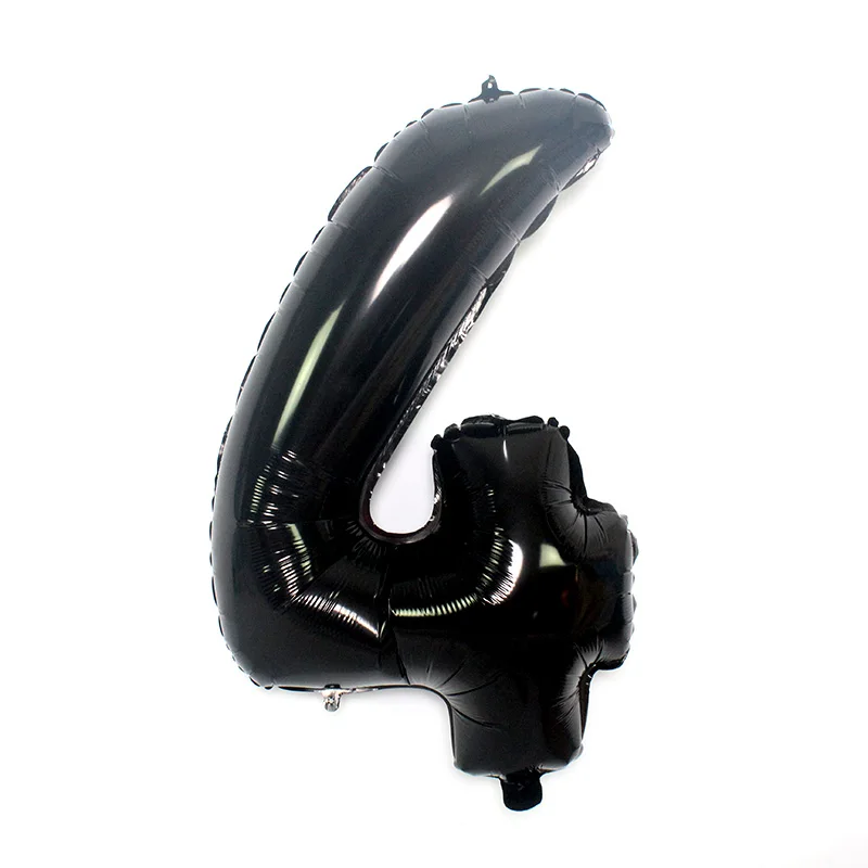 1pc 32inch black 4 Шарики с пандой из мультфильма звезда латекс черный номер Счастливый День Рождения Вечеринка для украшения детского душа дети животное баллон подарки - Цвет: 1pc 32inch black 4