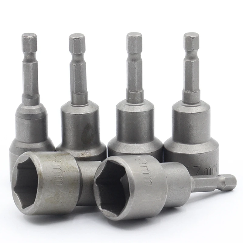 15 Pcs 5 Mm~19 Mm Professional Magnetic Nut Driver Set Metric Socket 1/4 Inch Hex Shank Impact Drill Bit Adapter For Power Tools |