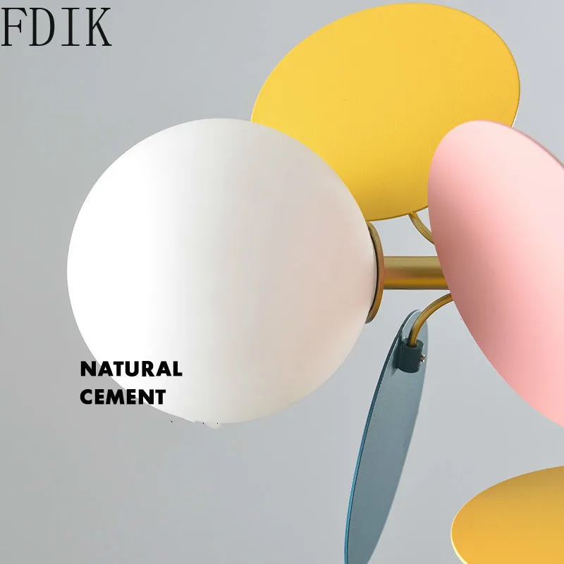 

Living Room Decoration Chandelier Macaron Glass Led Chandeliers Children's Room Modern Decor Indoor Lighting Leaves Metal Lamp