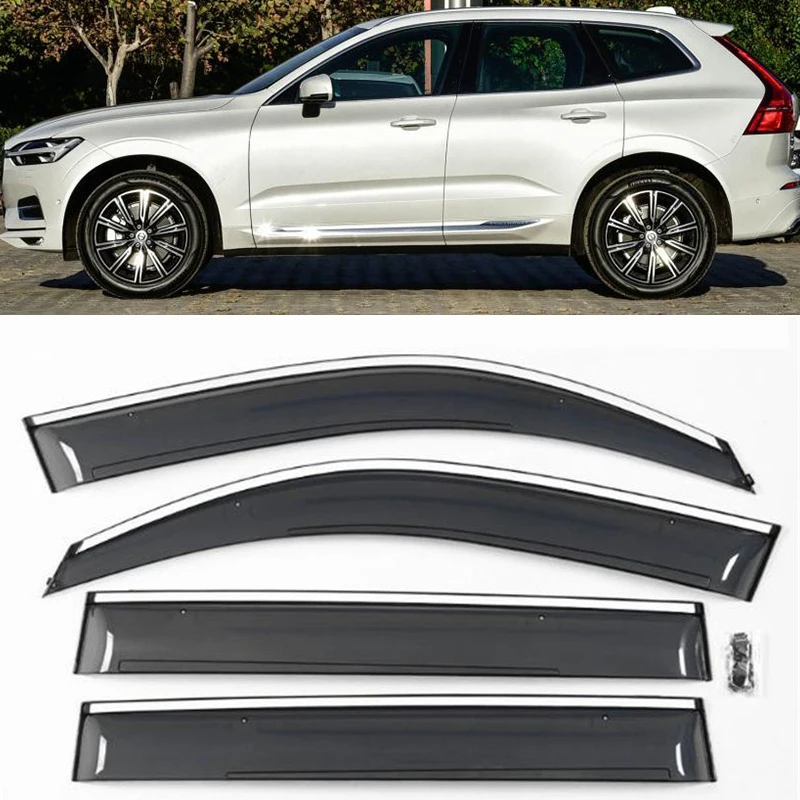 

For 4PCS NEW Volvo XC60 CAR Window Visor Windows Side Sun Rain Protection Shield Exterior Body Refit Accessories Body Kit 2018+