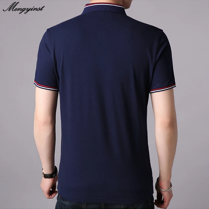 

Mens Polo Shirt 2021 New Summer Cotton Short Sleeve Turn-over Collar Slim Tops Tees Casual Breathable Solid Color Business Shirt