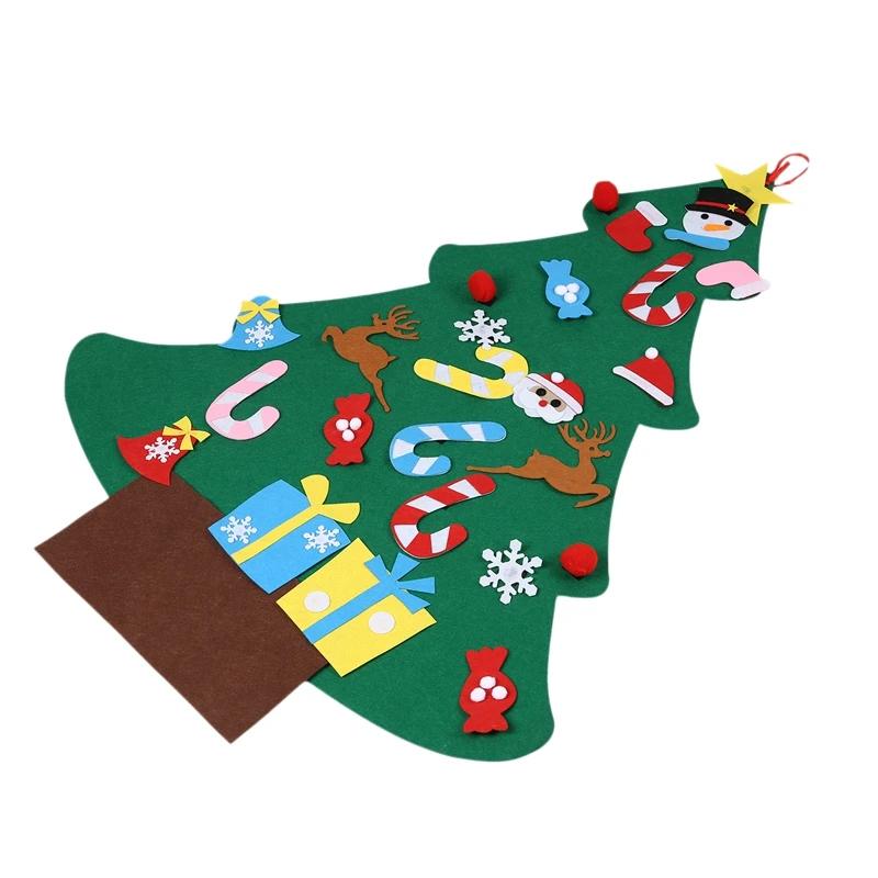 3 фута DIY войлочный комплект для рождественской елки + 26 шт. съемные украшения