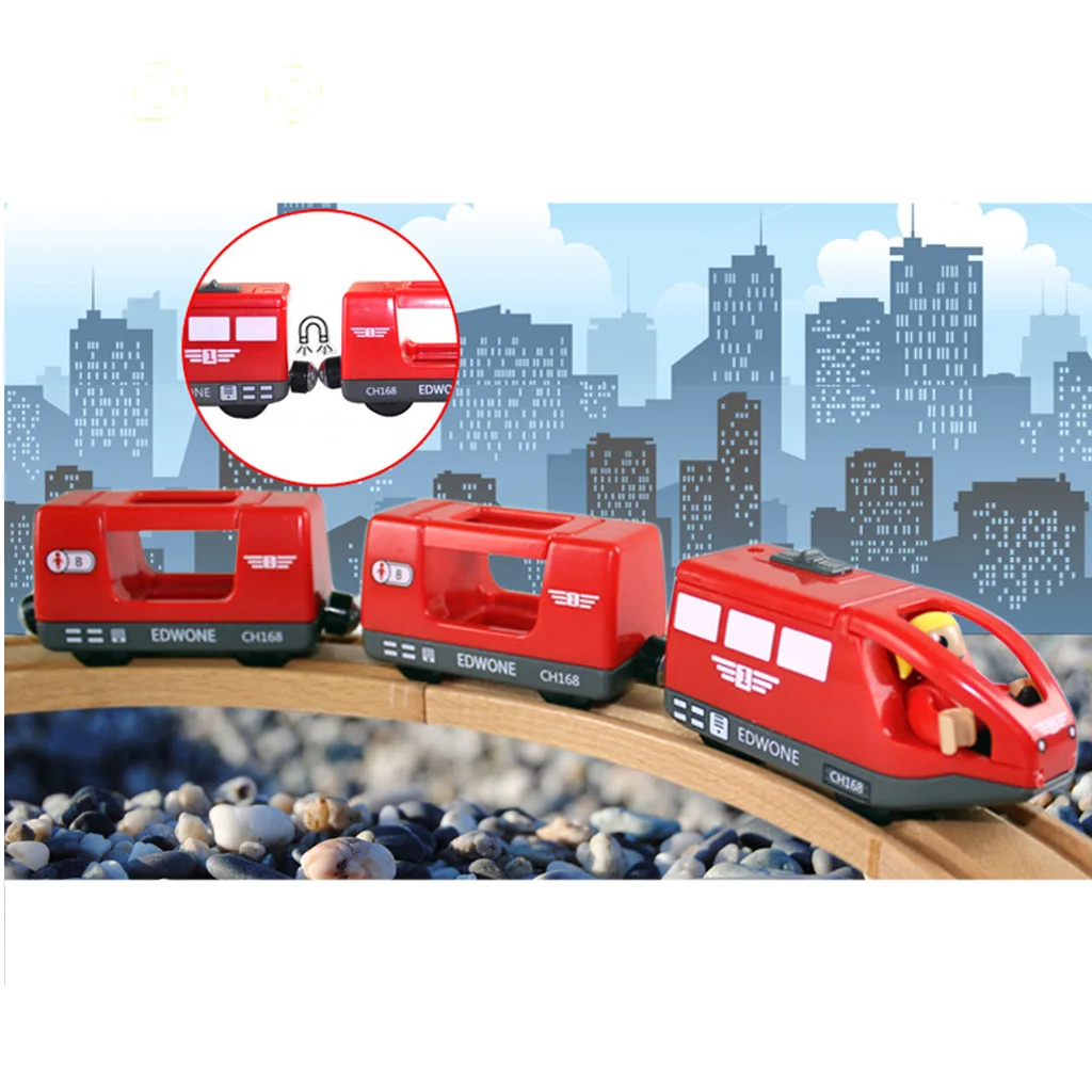 

Wooden Trains Railway Set Compatible Accessories - Red Multiple Units