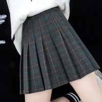 korean style fall skirts new womens fallwinter skirt high waist folded skirt a line above knee length skirt tennis skirt