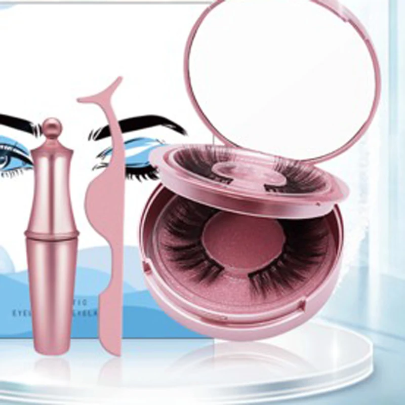 Набор Магнитных толстых искусственных норковых ресниц yiwio 2 пары с магнитными