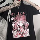 Футболка женская в готическом стиле, пикантная Свободная рубашка в стиле панк, уличная одежда в темном стиле, топ в готическом стиле, одежда в стиле Харадзюку, лето 2021