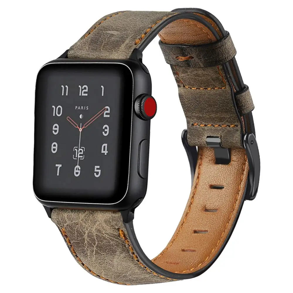 

Кожаный ремешок Cinturino для Apple Watch 44 мм, браслет для Iwatch 40 мм 44 мм Series 5 4 3 2 Correas 38 мм Pulsera Bandje