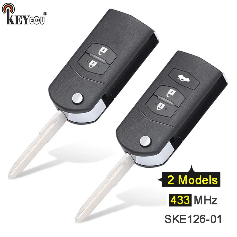 KEYECU 433 МГц 4D63 P/N: для Mitsubishi SKE126 01 Модернизированный флип 2 3 кнопки дистанционного