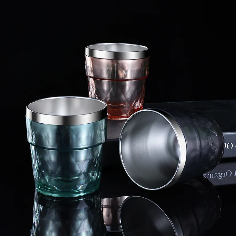 

250ml Double Wall Anti-Scalding Coffee Milk Mug for Tea Stainless Steel Portable Beer Juice Drinking Tumbler Office Water Cups