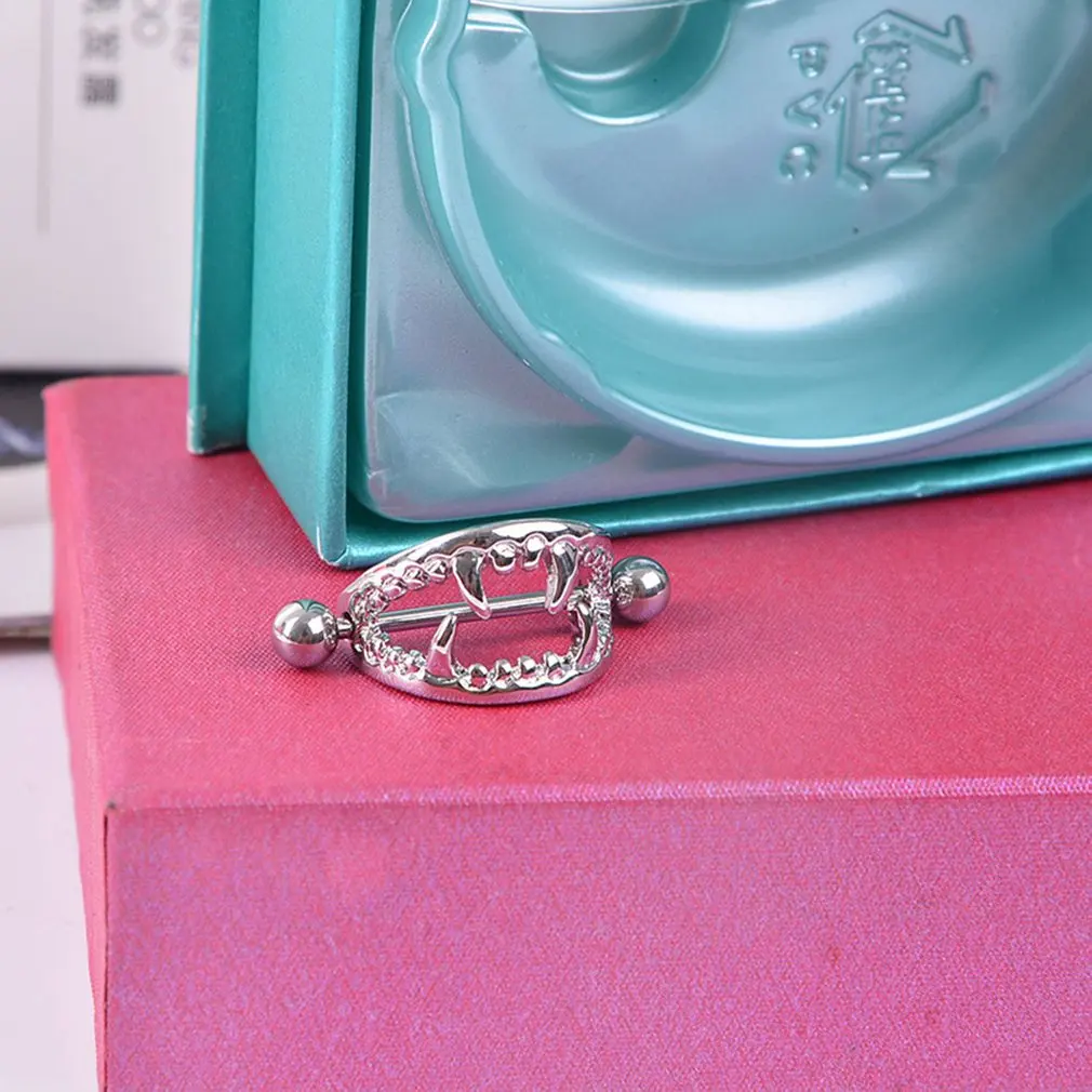 Гипоаллергенное кольцо для сосков штанга зубы Дизайн ниппель Бар язык кольца