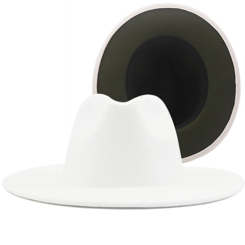 Шляпа-трилби из фетра и шерсти для мужчин женщин простая Федора с белой