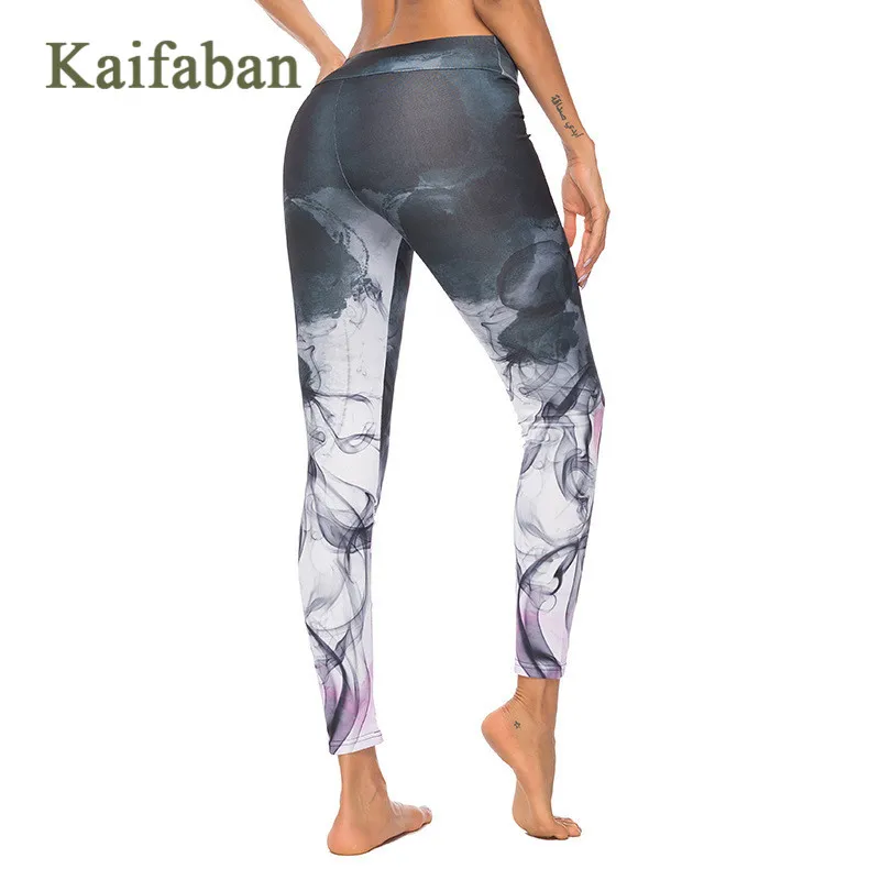 Женская спортивная одежда с градиентным принтом штаны для йоги леггинсы фитнеса
