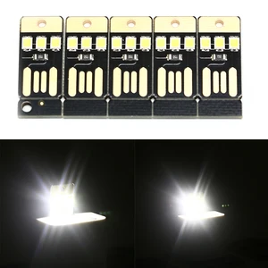 3/5pcs 0.2W USB 3LED Bulb Book Light For Laptop PC Powerbank Night Lamp Mini Pocket Card USB Power LED Night Light