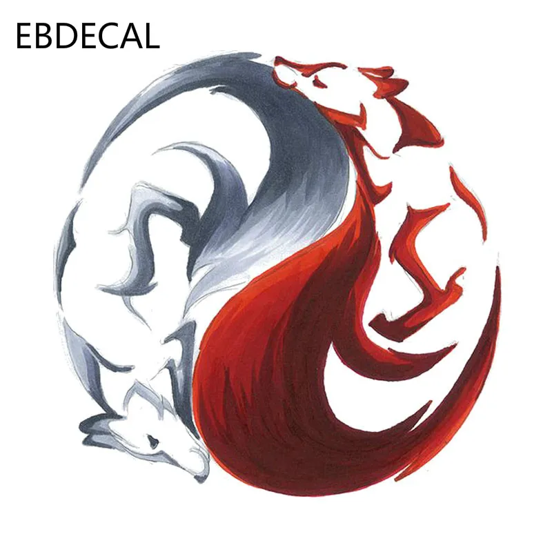 Творческий Tai Chi волк узор авто машина бампер окно переводные наклейки для