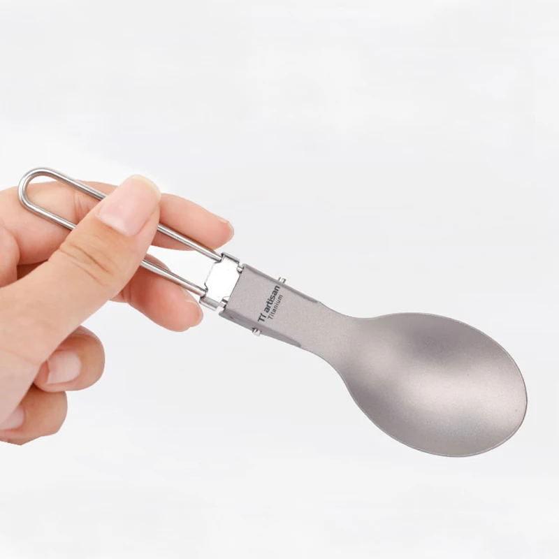 Титановые легкие портативные столовые приборы для кемпинга на открытом воздухе