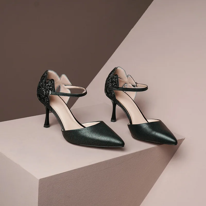 TXCNMB 2020 fashion Genuine leather Women Pumps Heeled Shoes Nude Pointed Toe Sexy High Heel Stiletto Heels Ladies | Обувь