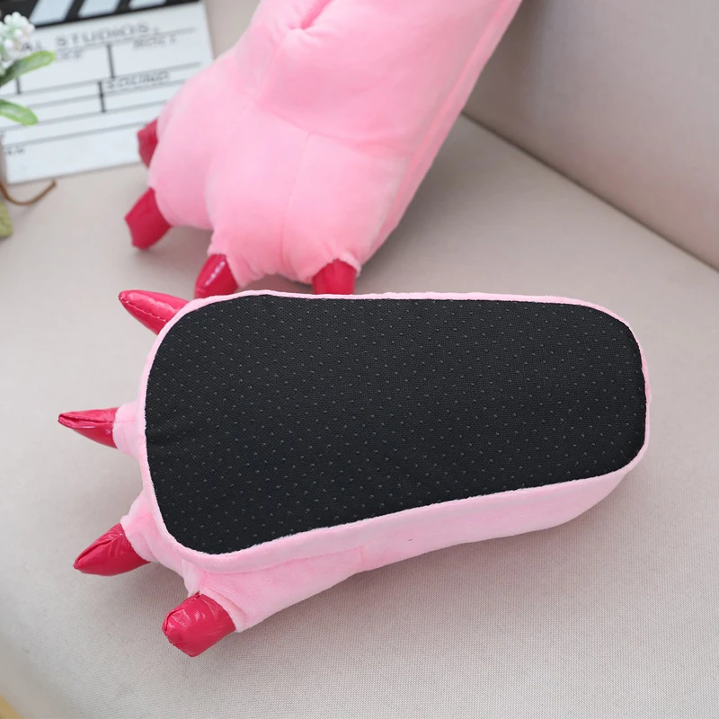 36-40yead Funny claw cotton slippers men's and women's personality cartoon animal plush warm shoes plush shoes