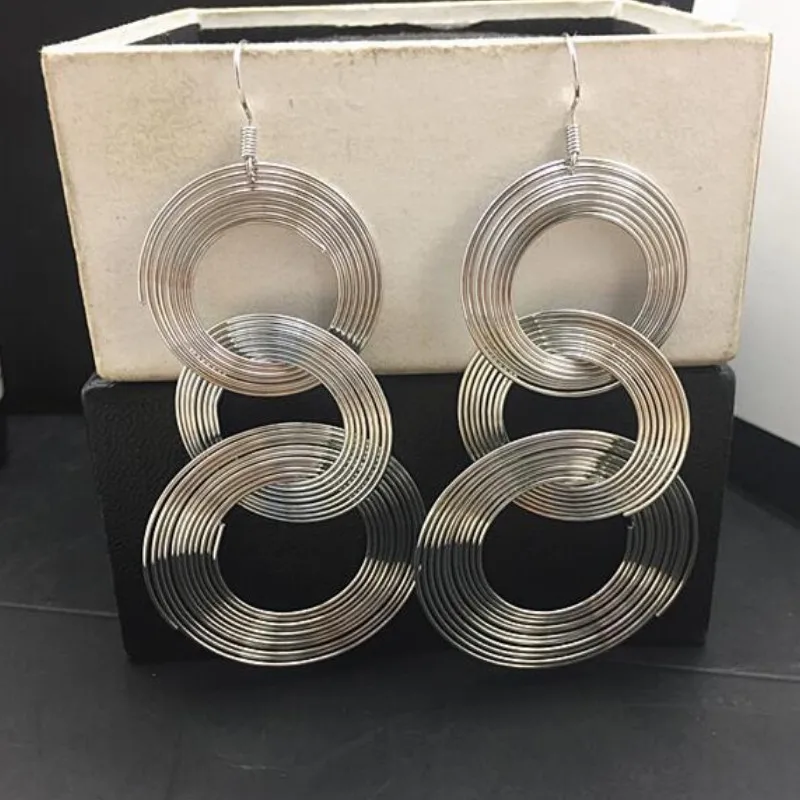 

2021 Exaggerated Geometric Multilayer Metal Circle Dangle Earrings for Women Party Charm Jewelry Wedding Earring