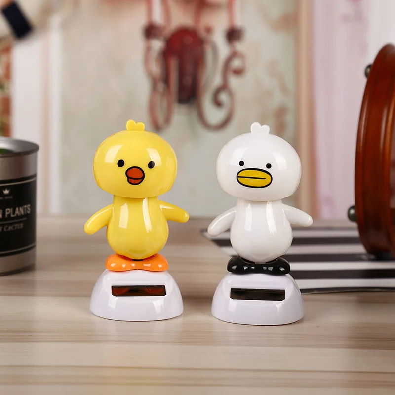 

Solar Creative Swinging Chicken Shaking Head Doll Car Decoration Cartoon Gift for Children Car Assessoires Yellow Duck