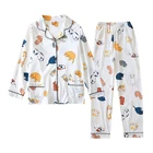 Японские свежие пижамные комплекты для женщин 100% марлевые хлопковые повседневные милые пижамы с длинным рукавом женские летние пижамы Горячая Распродажа