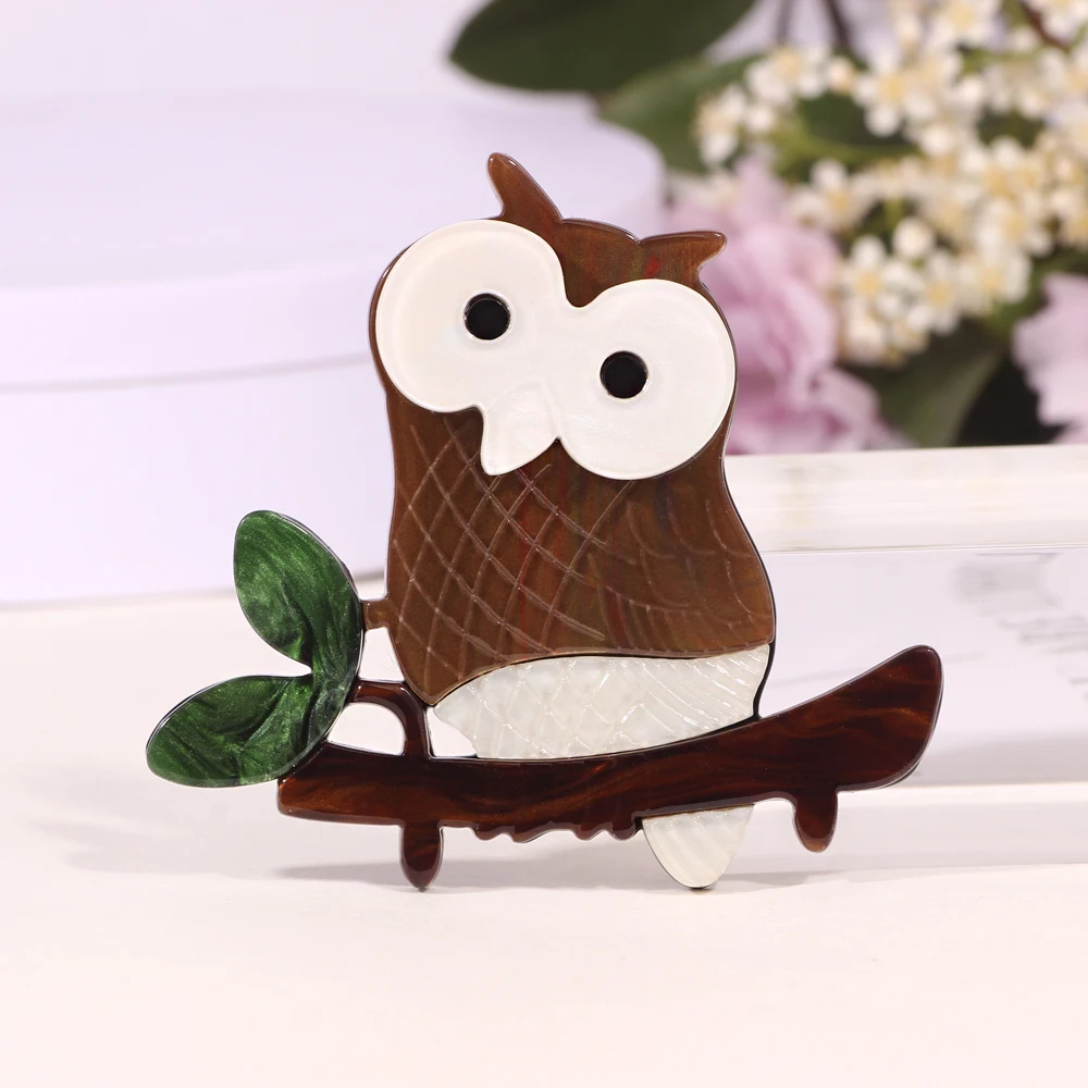 Броши FARLENA Siting on Branch сова для женщин и мужчин элегантные из смолы брошь с