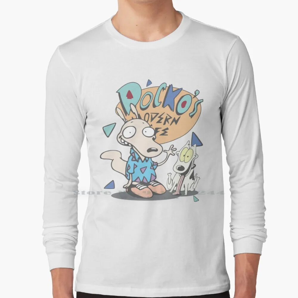 Тройник Rocko's Modern Life футболка с длинным рукавом тройник Rockos 90-х мультфильм Nicktoons