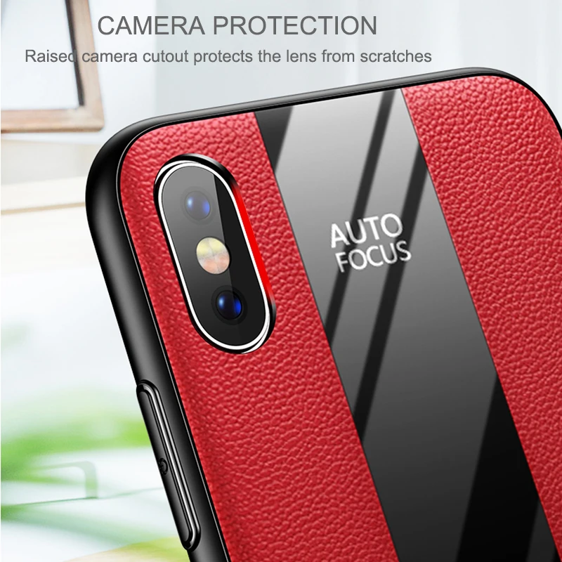 Чехол для iPhone XS MAX X XR 7 8 6 6S Plus искусственная кожа + стеклянный чехол модных женщин и