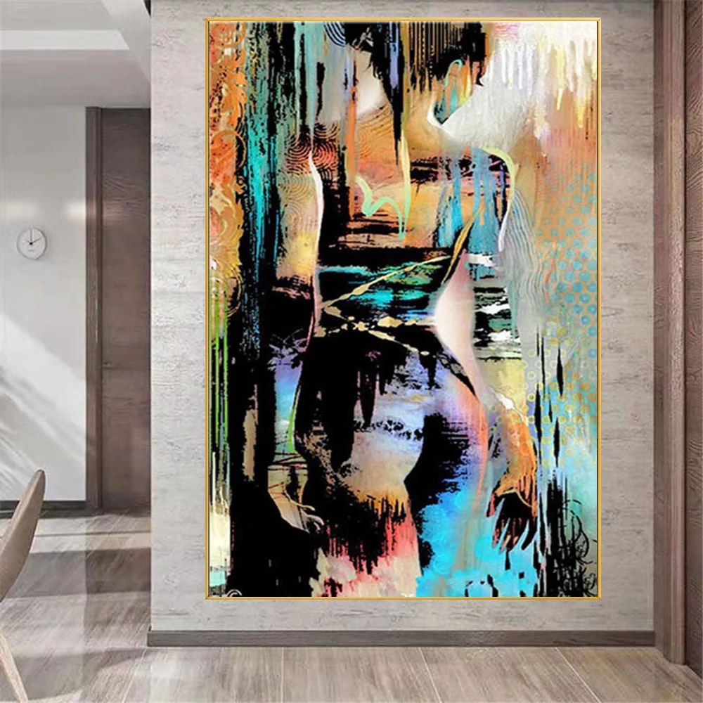 

Ручная роспись маслом, красочная фигурка, настенная Картина на холсте, портретная картина, домашний декор, абстрактная привлекательная кар...